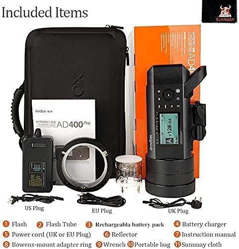 Godox AD400Pro Flash Portatile TTL 400Ws per Esterni – Flash da studio con batteria al litio e HSS