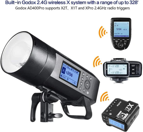 Godox AD400Pro Flash Portatile TTL 400Ws per Esterni – Flash da studio con batteria al litio e HSS