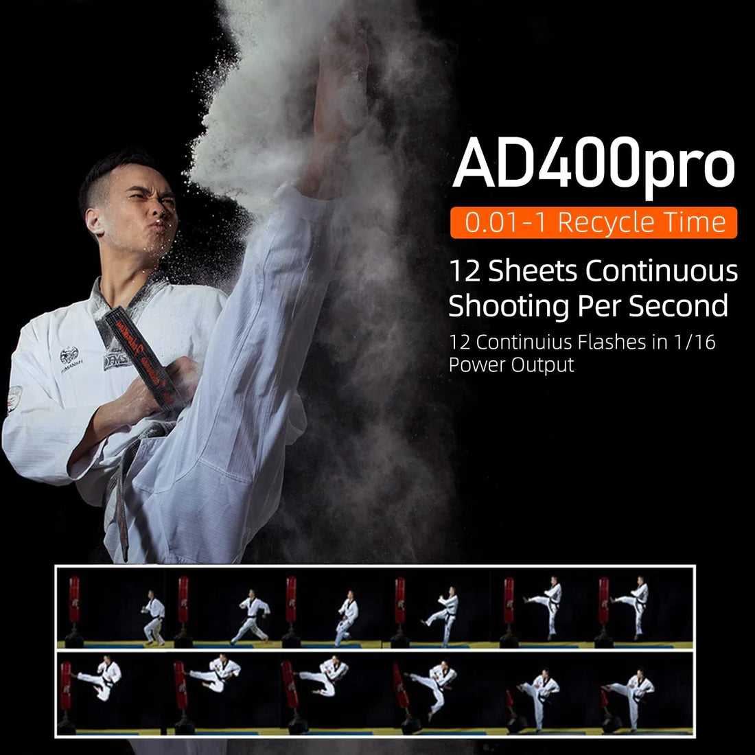 Godox AD400Pro Flash Portatile TTL 400Ws per Esterni – Flash da studio con batteria al litio e HSS