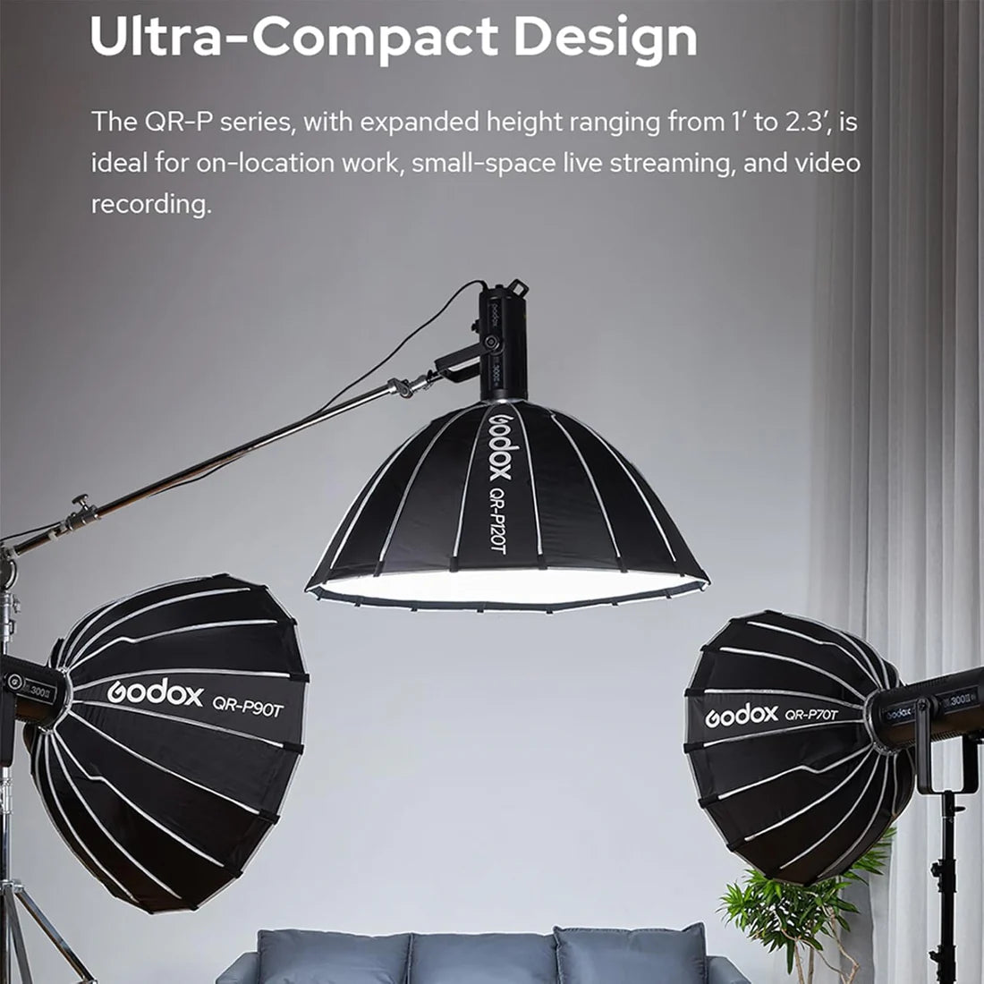 Godox QR-P70T Softbox Parabolico Rapido 70 cm con Attacco Bowens – Luce morbida e uniforme