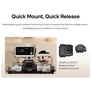 Godox iT30Pro flash tascabile TTL con touchscreen 2.8", radio 2.4GHz, compatibile C/N/S/F/O