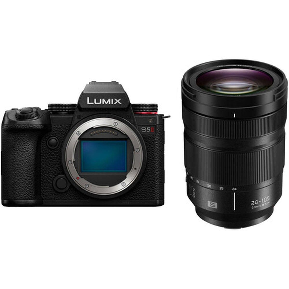 Panasonic Lumix S5 MII con obiettivo 24–105mm F4 Macro O.I.S. mirrorless full frame 24 MP L-Mount 6K