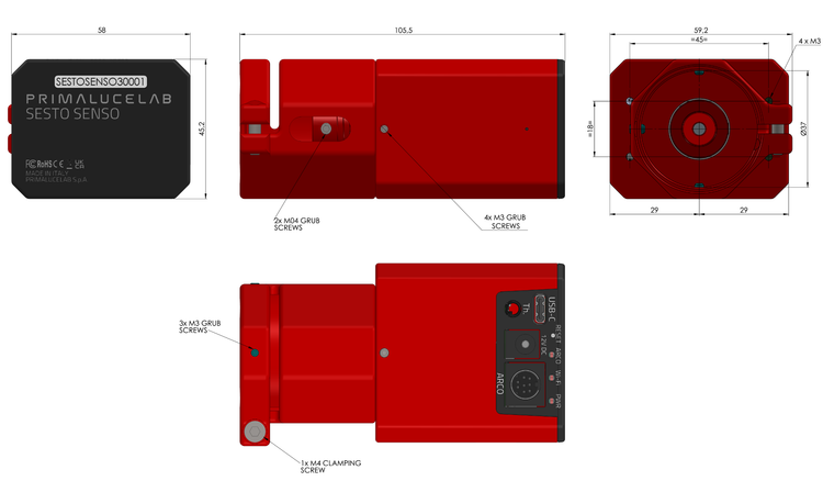 Motore di messa a fuoco robotico PrimaLuceLab SESTO SENSO 3 per focheggiatori esterni Crayford e a cremagliera, con connessione USB-C e Wi-Fi