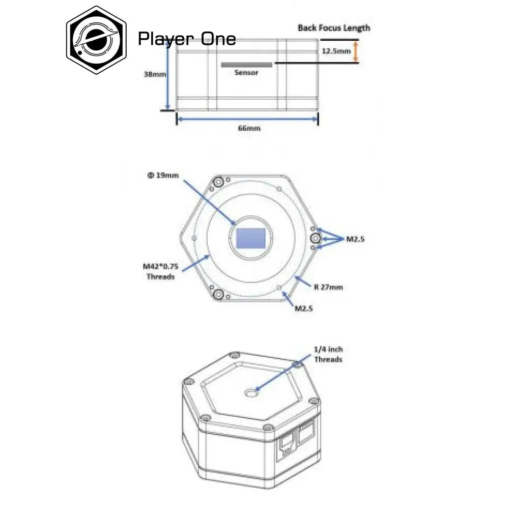 Camera Planetaria Player One Astronomy Mars-C Ii Usb3.0 Colore (Imx662)