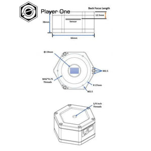 Camera Planetaria Player One Astronomy Mars-C Ii Usb3.0 Colore (Imx662)