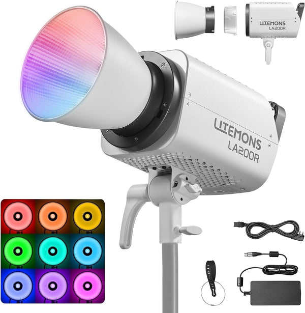 Godox LA200R RGB Luce continua LED 330W, 102000Lux/1M, 1800K-10000K, Bowens Mount