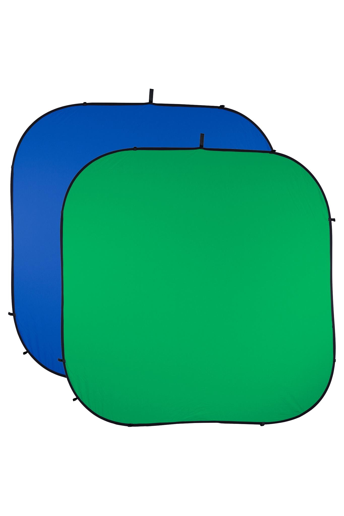Take TK-BGP-GB Fondale a Pannello Richiudibile, Colori Verde/Blu Greenscreen/Blu, Ovale Dimensioni 240x240cm