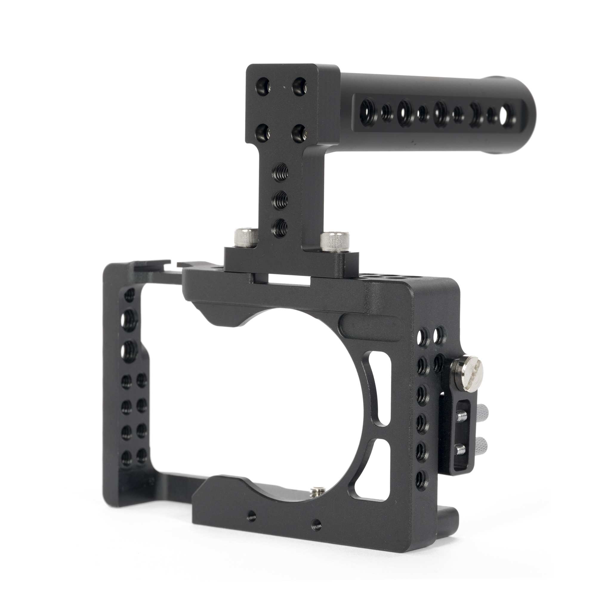 Take TK-CAGE4 Cage in Alluminio Avionico CNC per Sony Alpha A6500, con Maniglia per Riprese dal Basso