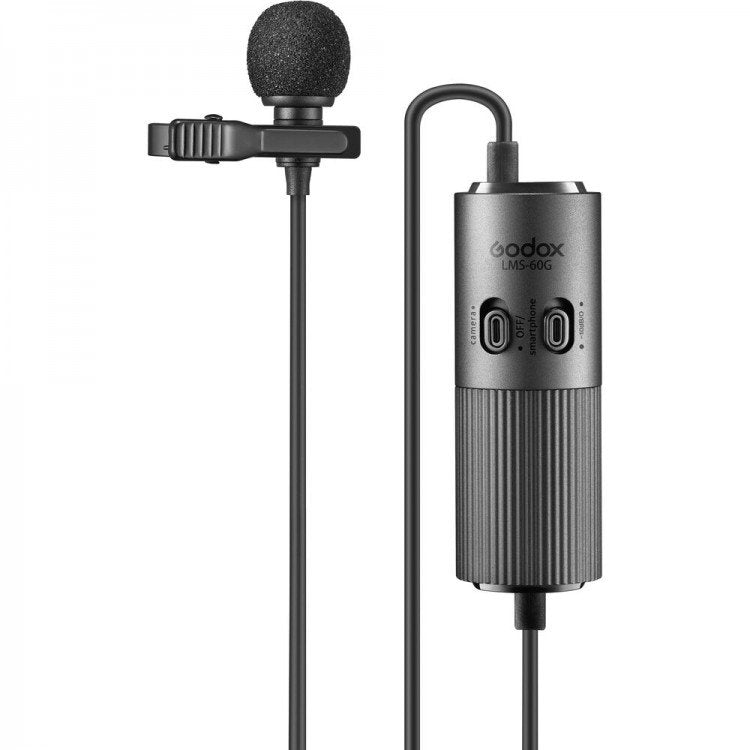 Godox LMS-60G Microfono da bavero con gain - 6m