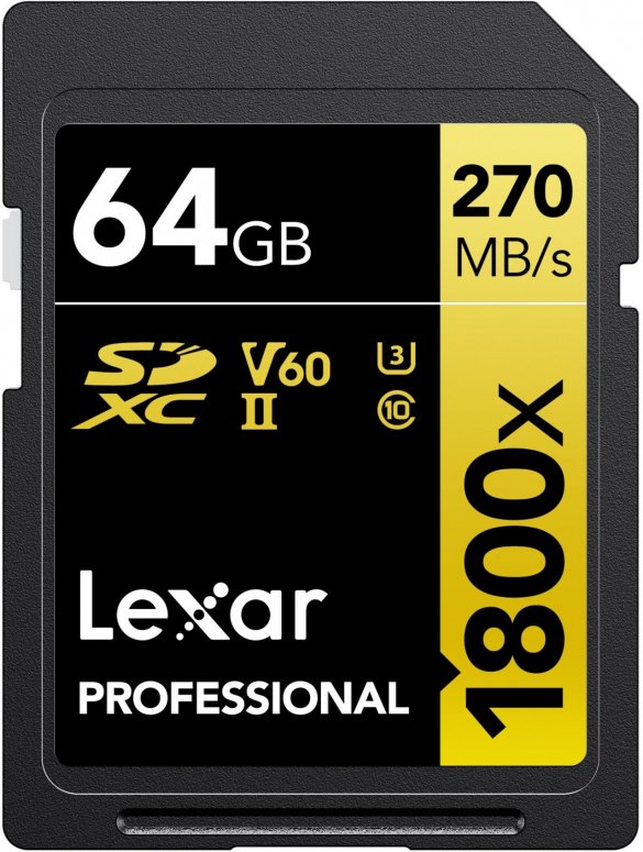 Lexar Scheda SD Professional SDXC Oro 64GB 1800x UHS-II V60