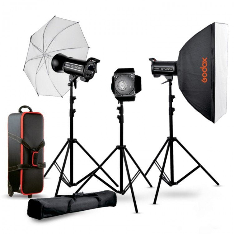 Kit flash da studio 2 Godox QTII 2xQT400IIM QT600IIM