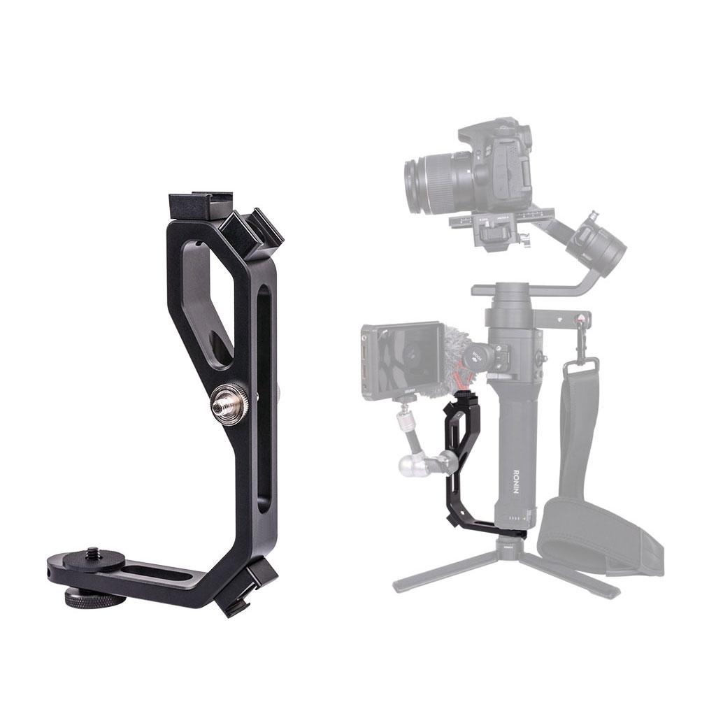 Take TK-HA1 Staffa Handle Impugnatura con Vite 1/4 pol per Gimbal, con 2 Supporti Hot-Shoe