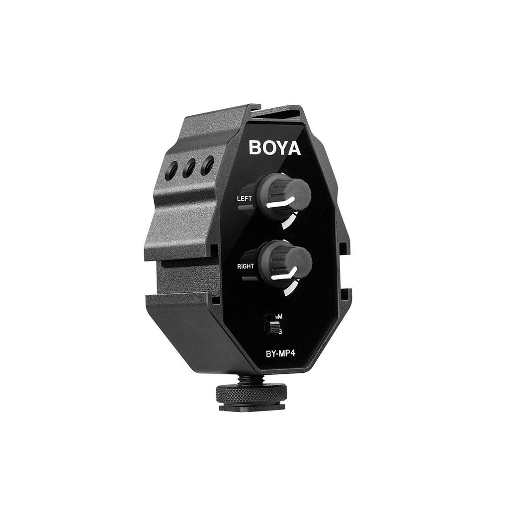 Boya BY-MP4 Adattatore Audio Mixer 2 Canali Jack 3,5mm TRS e TRSS per Fotocamera e Smartphone