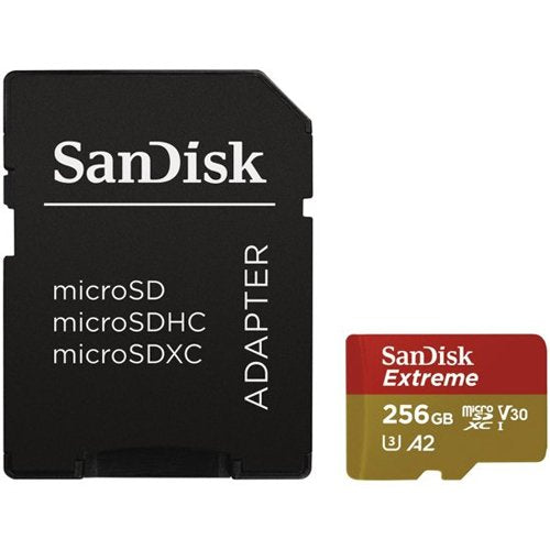 SanDisk Extreme 256 GB microSDXC 160MB/s UHS-I Class10 U3 V30
