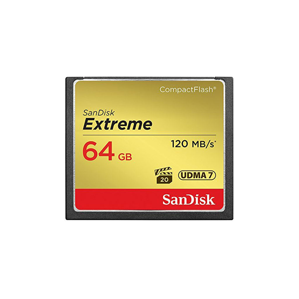 SanDisk Extreme CF Compact Flash Scheda di Memoria 64GB, Fino a 120MB/s