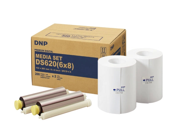 DNP DS620 6x8 Carta + Ribbon per 800 Stampe 10x15 oppure 400 Stampe 15x20