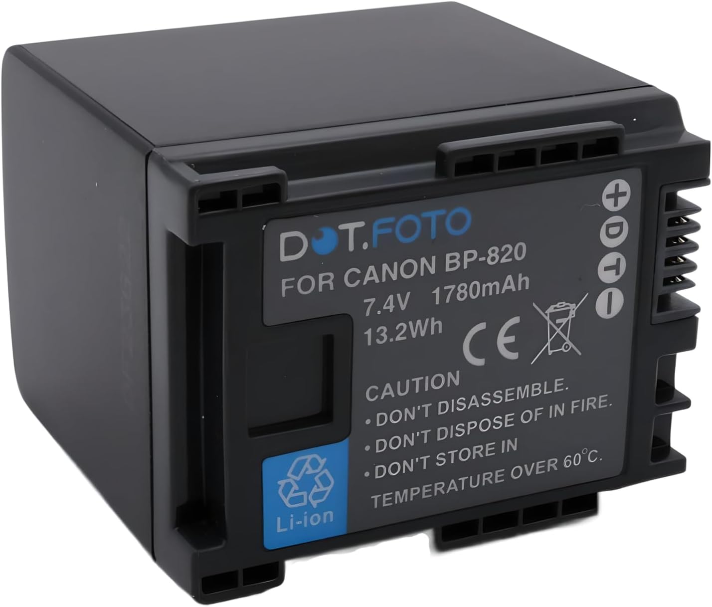 Batteria compatibile BP-820 Premium 7.4v / 1780mAh Batteria Ricaricabile per Canon LEGRIA / VIXIA HF G26, HF G30, HF G40, HF G50, HF G60, HF G70, GX10, XA11, XA15, XA20, XA25, XA50, XA55, XA60, XA65, XA70, XA75, XF400, XF405