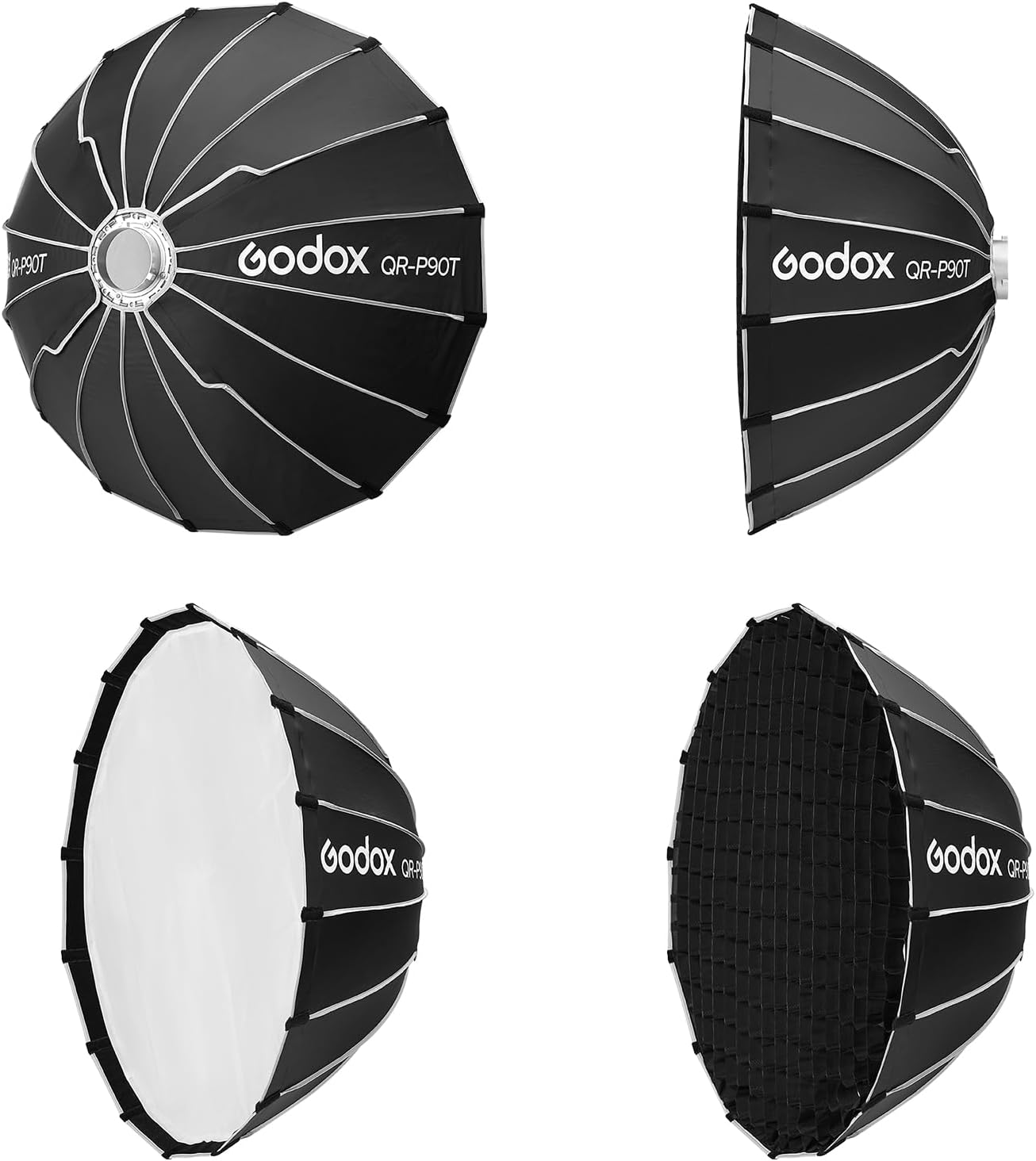 Godox QR P90T softbox parabolico A sgancio rapido con griglia A nido dape supporto bowen