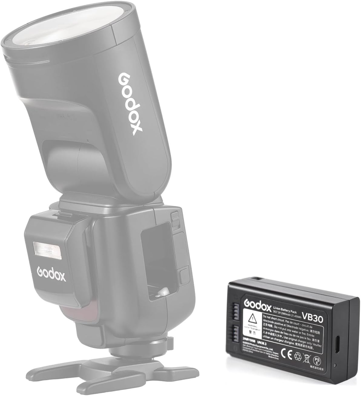 Godox VB30 Batteria Ricaricabile per V1 Pro – Alta Capacità per Flash Godox