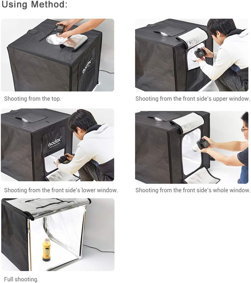 Godox lst80 Cubo Light 80x80cm Light Box LED Per Fotografia Still Life - prodotto con accessori