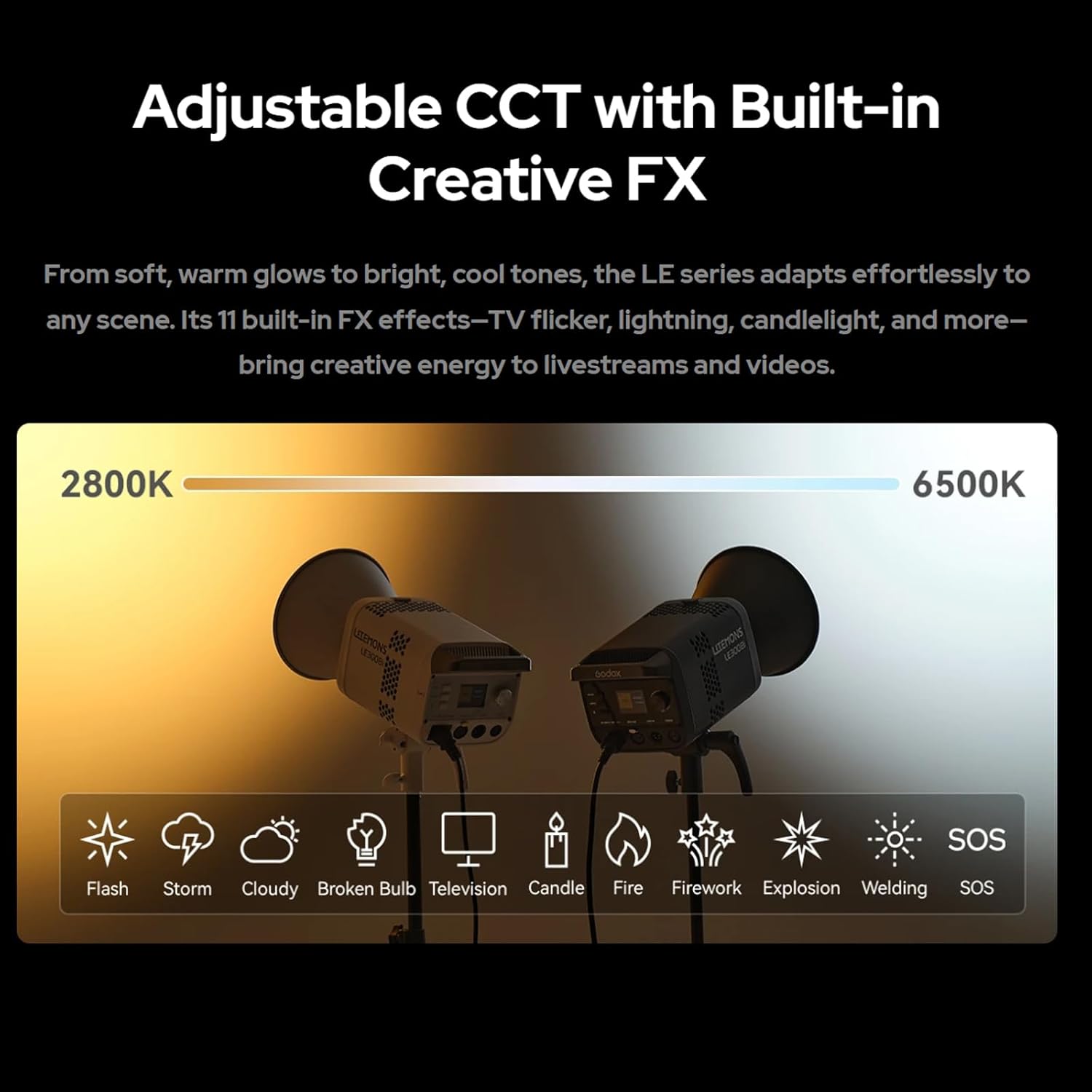 Godox LE300Bi luce LED 320W bi-color