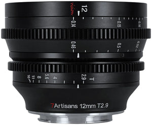 7Artisans 12mm t2.9 Sony E Mount Obiettivo Cine Ultra Grandangolare APS-C - dettaglio prodotto