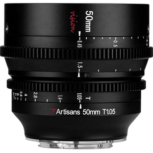 7Artisans Vision 50mm t1.05 Sony E Obiettivo Cine Full Frame Ultra Luminoso - dettaglio prodotto