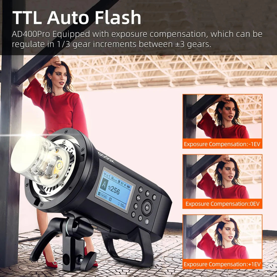 Godox AD400Pro Flash Portatile TTL 400Ws per Esterni – Flash da studio con batteria al litio e HSS
