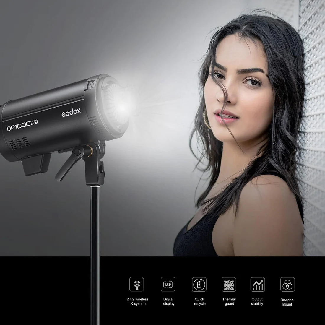 Godox DP1000III-V Flash Professionale da Studio 1000Ws con LED di modellazione e sistema radio 2.4G