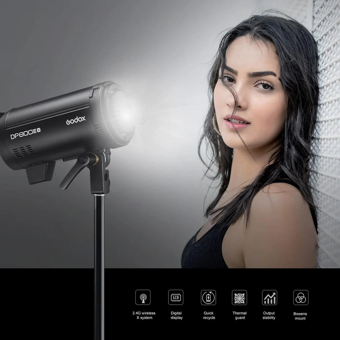 Godox DP800III-V – Flash Professionale da Studio 800Ws con Luce LED di Modellazione e Sistema Radio 2.4G
