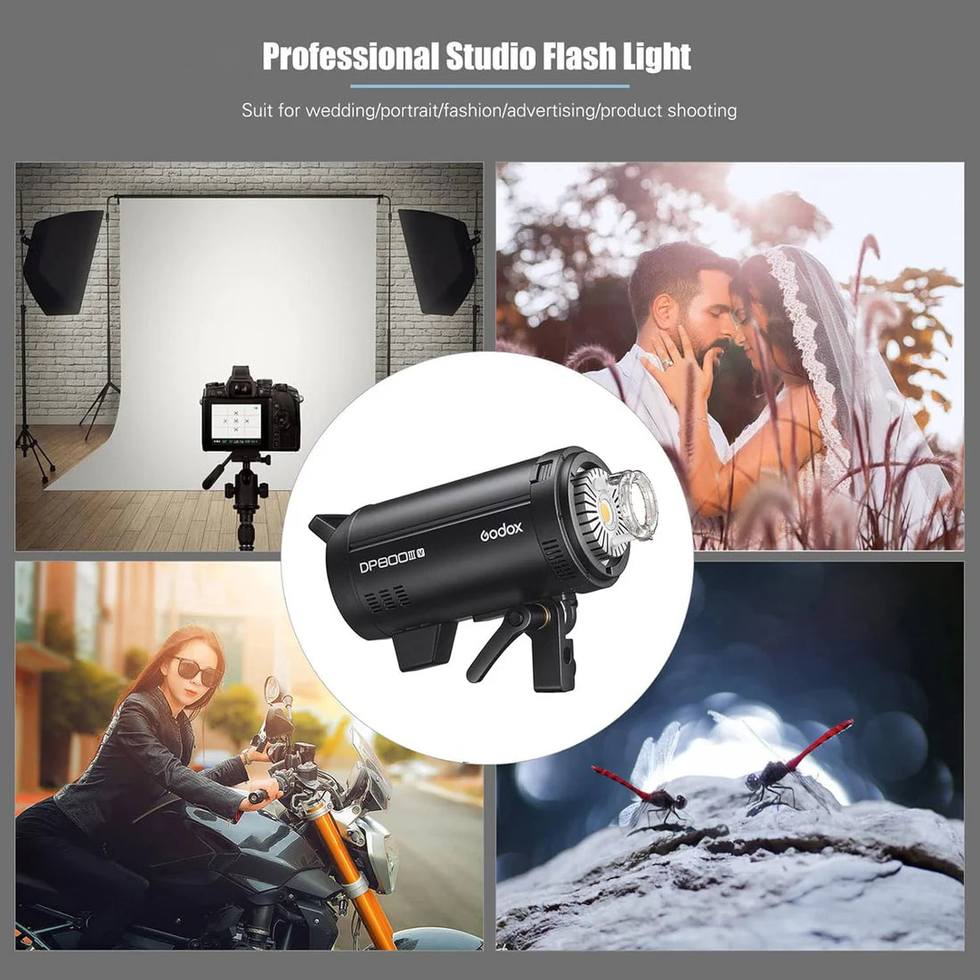 Godox DP800III-V – Flash Professionale da Studio 800Ws con Luce LED di Modellazione e Sistema Radio 2.4G