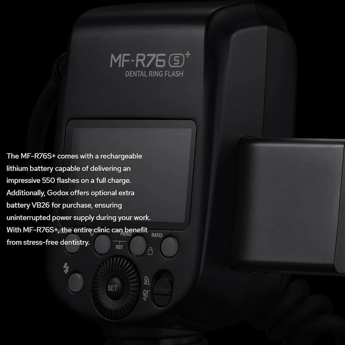 Godox MF-R76S+ Flash Macro Dentale TTL per Sony – Illuminatore Anulare Professionale con Batteria Ricaricabile