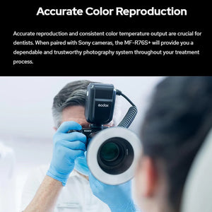 Godox MF-R76S+ Flash Macro Dentale TTL per Sony – Illuminatore Anulare Professionale con Batteria Ricaricabile
