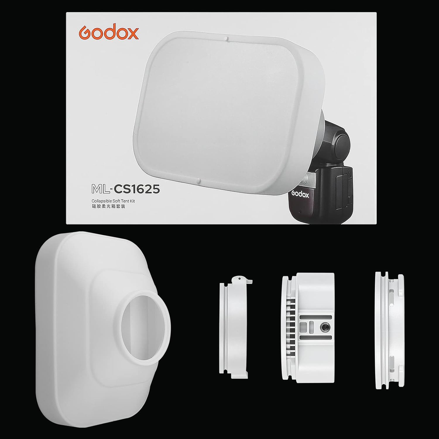 Godox ML-CS1625 Softbox portatile 16×25 cm per ML30, ML60, V1, V1Pro e V100 – Luce morbida e uniforme