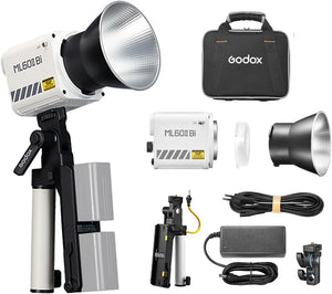 Godox ML60II Bi Illuminatore a LED Bi-Color 2800–6500K Kit 1 con AK-B01 – Luce continua portatile professionale