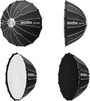 Godox QR-P90T Softbox Parabolico 90 cm con Griglia a Nido d’Ape e Attacco Bowens – Luce morbida e controllata