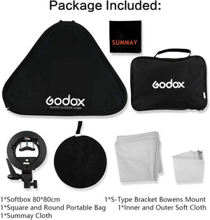 Godox SFUV-G8080 – Softbox 80 cm con Griglia + S-Bracket per Flash da Slitta