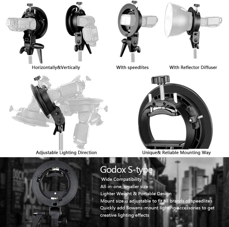 Godox SFUV-G8080 – Softbox 80 cm con Griglia + S-Bracket per Flash da Slitta