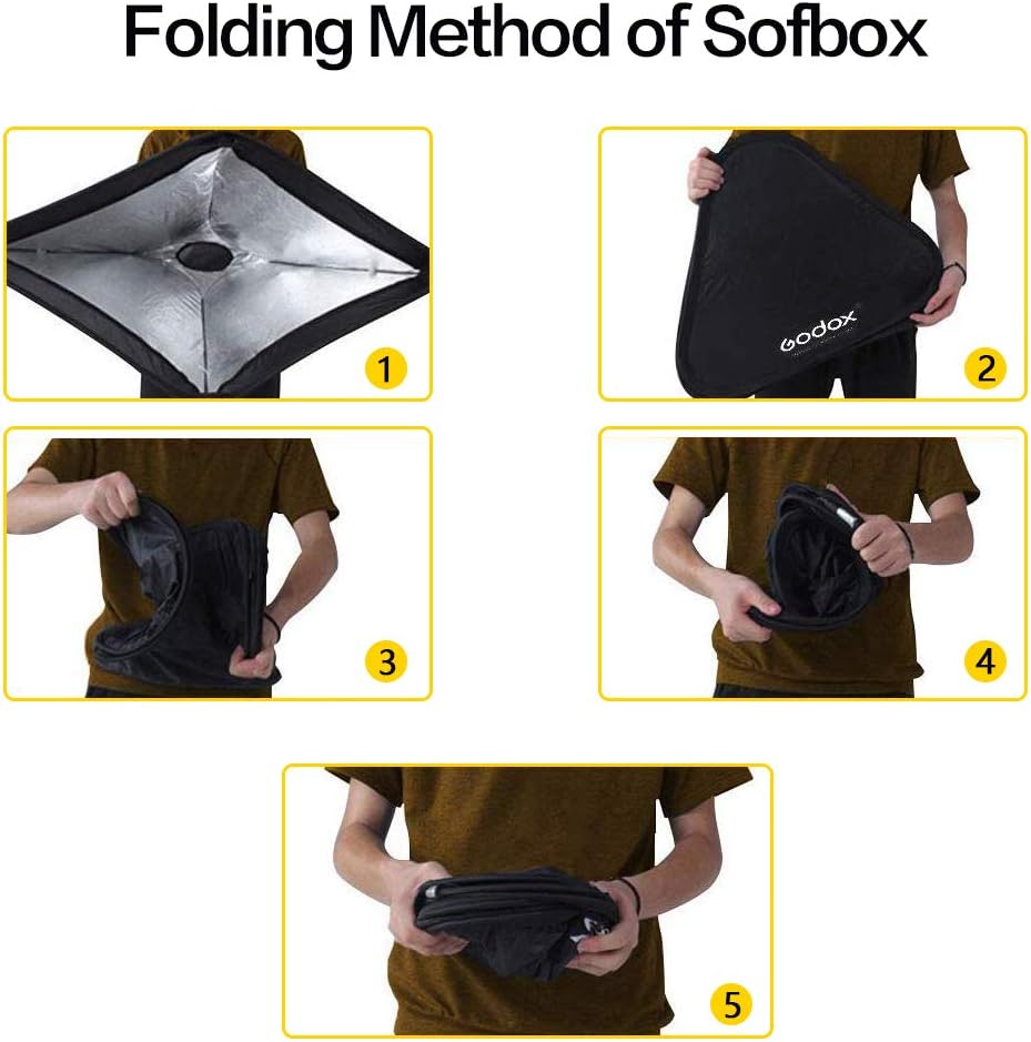 Godox SFUV-G8080 – Softbox 80 cm con Griglia + S-Bracket per Flash da Slitta