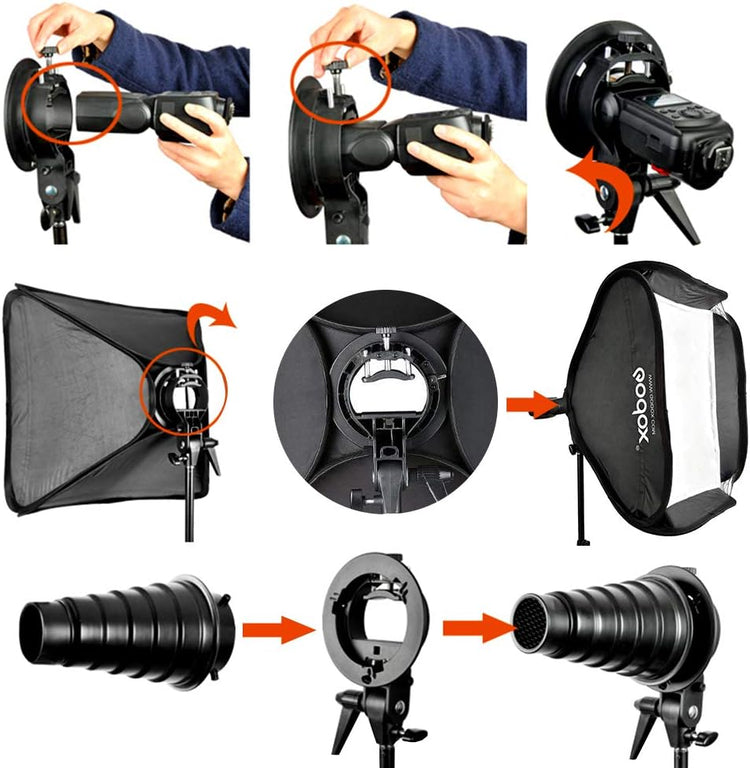 Godox SFUV-G8080 – Softbox 80 cm con Griglia + S-Bracket per Flash da Slitta