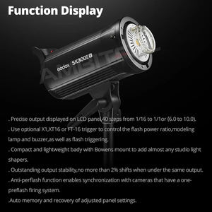 Godox SK300II-V LED flash da studio 300W con luce pilota e sistema wireless