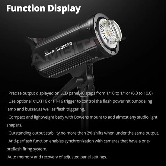 Godox SK300II-V LED flash da studio 300W con luce pilota e sistema wireless