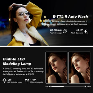 Godox V100 flash TTL HSS con batteria al litio per Canon Nikon Sony Fujifilm Olympus Panasonic