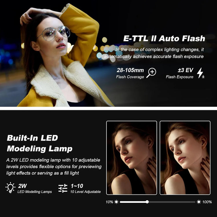 Godox V100 flash TTL HSS con batteria al litio per Canon Nikon Sony Fujifilm Olympus Panasonic