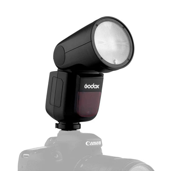 Godox V1 flash a slitta TTL HSS con testa rotonda per Canon Nikon Sony Fujifilm Olympus Panasonic