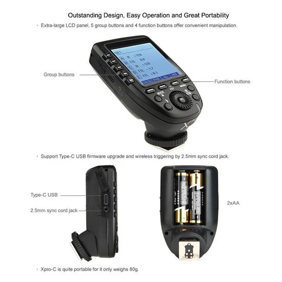 Godox XPro-C trasmettitore trigger E-TTL II 2.4GHz per Canon EOS