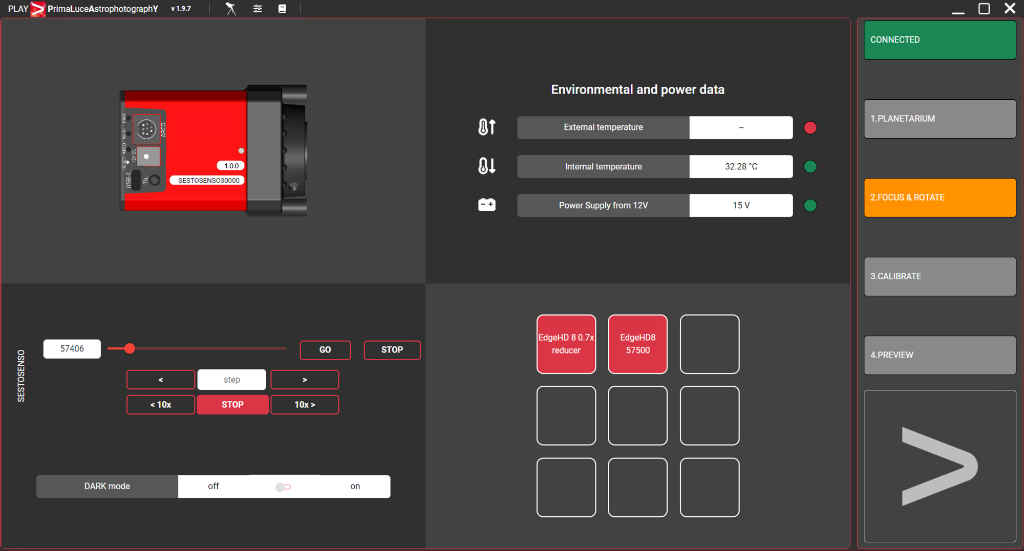Motore di messa a fuoco robotico PrimaLuceLab SESTO SENSO 3 SC per telescopi Schmidt-Cassegrain, EdgeHD e RASA con connessione USB-C e Wi-Fi