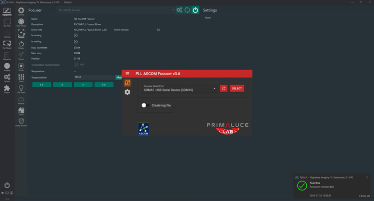 Motore di messa a fuoco robotico PrimaLuceLab SESTO SENSO 3 SC per telescopi Schmidt-Cassegrain, EdgeHD e RASA con connessione USB-C e Wi-Fi