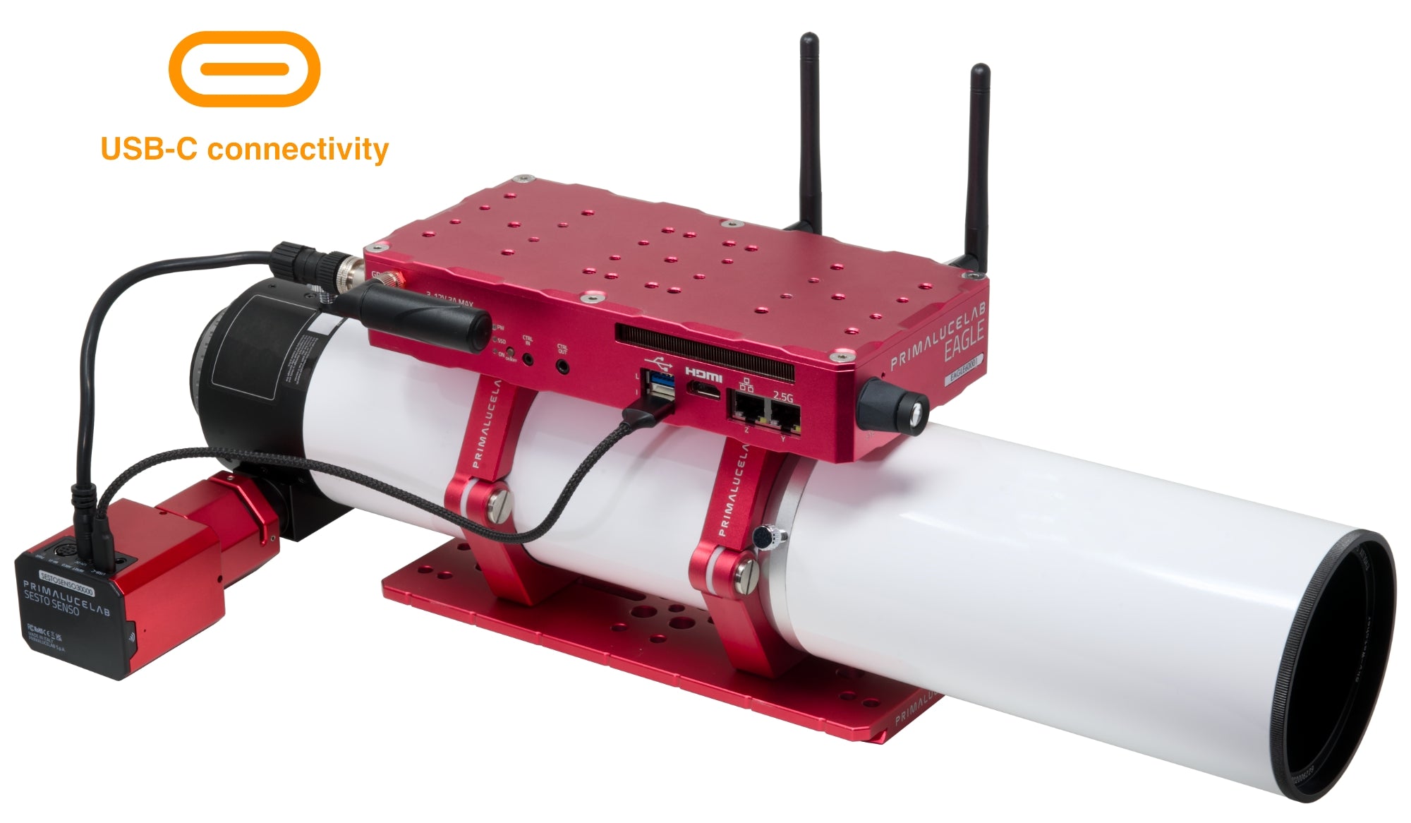 Motore di messa a fuoco robotico PrimaLuceLab SESTO SENSO 3 per focheggiatori esterni Crayford e a cremagliera, con connessione USB-C e Wi-Fi