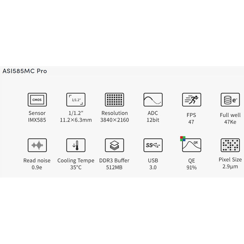 ZWO ASI585MC Pro camera raffreddata